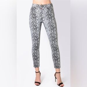 Alice + Olivia 25 Jeans Womens Skinny Snakeskin Print Black White